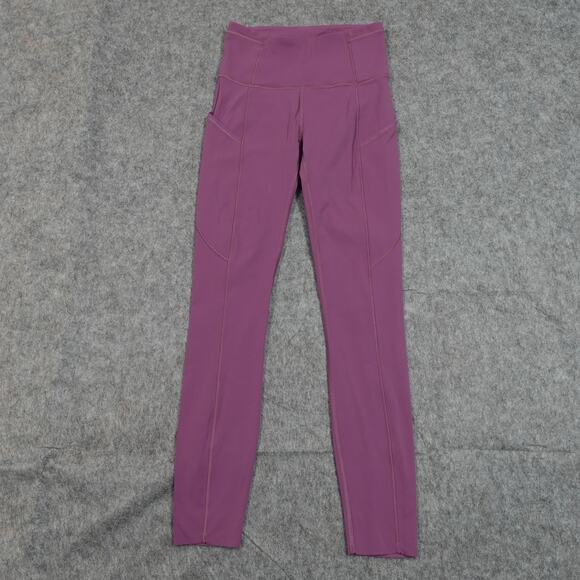 Lululemon Leggings Womens 0 Fast Free II 25" Non Reflective Nulux Yoga Run Plum - Picture 1 of 8